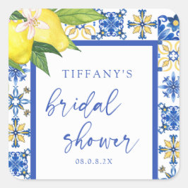 ブルーレ地中海のモンズブライダルシャワーありがとう スクエアシール