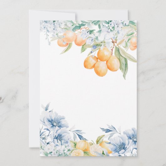 ブルーレ地中海のモンティーパーティーブライダルシャワー 招待状 (裏面)