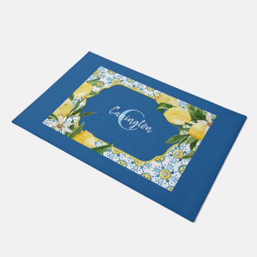 ブルーレ地中海のモンネーム新しいホーム ドアマット (アングル)