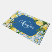 ブルーレ地中海のモンモノグラム名ニューホーム ドアマット (アングル)