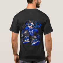 ブルーロイヤルベアストリートウェアグラフィックTシャツ