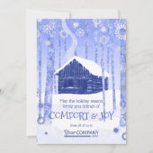 ブルーログキャビンビジネスホリデーカード カード (正面)