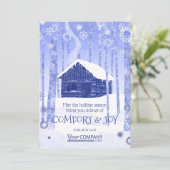 ブルーログキャビンビジネスホリデーカード カード (スタンド正面)