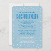 ★ブルーロケット船宇宙誕生日招待状 招待状 (裏面)