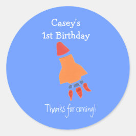 ブルーロケット1歳の誕生日パーティーファベル ラウンドシール