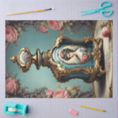 ブルーロココ香水ボトル2デクページ紙 薄葉紙 (クラフト)