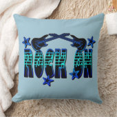 ブルーロゴロックオンギター&スターズ装飾用クッション クッション (ブランケット)