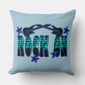 ブルーロゴロックオンギター&スターズ装飾用クッション クッション (正面)