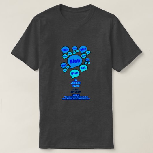 ブルーロゴ - 悪魔に抵抗せよ Tシャツ (デザイン正面)