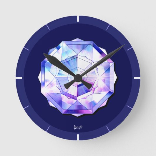 ブルーロザス ラウンド壁時計 (正面)