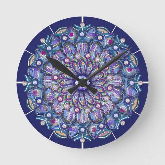 ブルーロザス ラウンド壁時計 (正面)