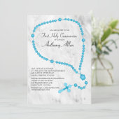 ブルーロザリオビーズファーストホーリーコミュニオン 招待状 (スタンド正面)