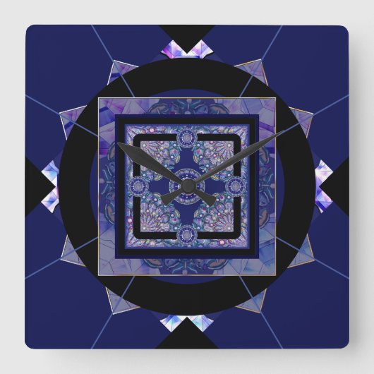 ブルーロザース スクエア壁時計 (正面)