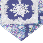 ブルーロザース&スノーフレーク ショートテーブルランナー (コーナー)