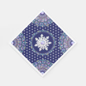 ブルーロザース&スノーフレーク スタンダードランチョンナプキン (角)