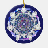 ブルーロザース&スノーフレーク セラミックオーナメント (正面)
