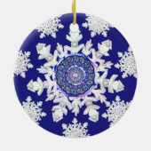 ブルーロザース&スノーフレーク セラミックオーナメント (裏面)