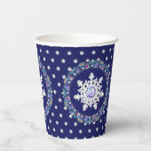 ブルーロザース&スノーフレーク 紙コップ (裏面)