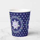 ブルーロザース&スノーフレーク 紙コップ (正面)