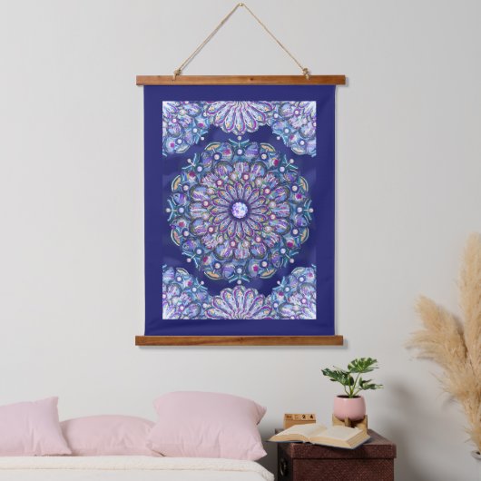 ブルーロザース 吊り下げ型タペストリー (寝室)