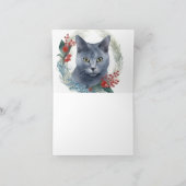 ブルーロシアのキャットクリスマスリースフェスティバルキッテン カード (内部)