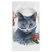 ブルーロシアのキャットクリスマスリースフェスティバルキッテン スモールペーパーバッグ (裏面)