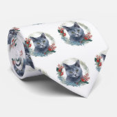 ブルーロシアのキャットクリスマスリースフェスティバルキッテン ネクタイ (ロール)
