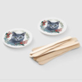 ブルーロシアのキャットクリスマスリースフェスティバルキッテン ハンドファン (組立なし)