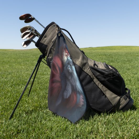 ブルーロシアのキャットサンタクロースフェスティバルクリスマス ゴルフタオル (グリーン)