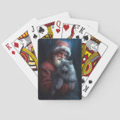 ブルーロシアのキャットサンタクロースフェスティバルクリスマス トランプ (裏面)