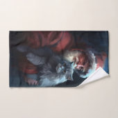 ブルーロシアのキャットサンタクロースフェスティバルクリスマス バスタオルセット (ハンドタオル)