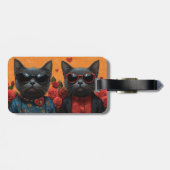 ブルーロシアのキャットハートバラバレンタインデー ラゲッジタグ (裏面横)