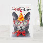 ブルーロシアのキャットミョー誕生日 カード (正面)