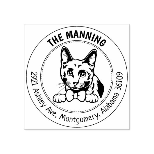 ブルーロシアのキャット差出人住所 ラバースタンプ (インプリント)