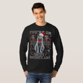 ブルーロシアの猫好きクリスマス醜いセーター Tシャツ (正面フル)