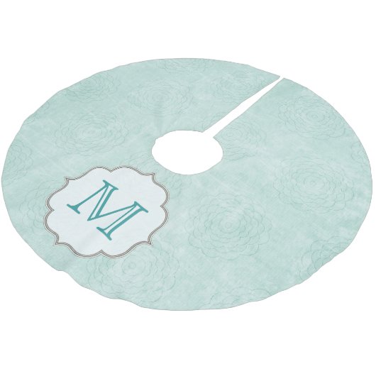 ブルーロゼッタバラフローモノグラムイニシャルツリースカート ブラッシュドポリエステルツリースカート (アングル)