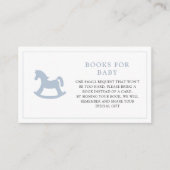 ブルーロッキングホースボーイベビーシャワー予約リクエスト エンクロージャーカード (正面)