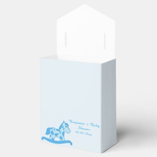ブルーロッキングホース赤ちゃんシャワーパーティー特典ボックス フェイバーボックス (オープン)