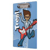 ブルーロックスターギターボーイあなたの名前のクリップボードを追加 クリップボード (左)