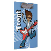 ブルーロックスターギターボーイあなたの名前のクリップボードを追加 クリップボード (右)