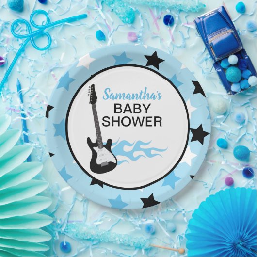 ブルーロックスターギターロックアバイロッカーロックスター ペーパープレート (パーティー)