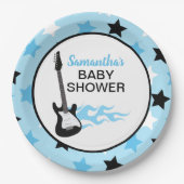 ブルーロックスターギターロックアバイロッカーロックスター ペーパープレート (正面)