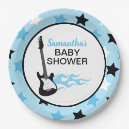 ブルーロックスターギターロックアバイロッカーロックスター ペーパープレート
