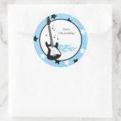 ブルーロックスター誕生日フェイスステッカー ラウンドシール (バッグ)