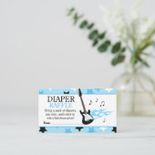 ブルーロックスター赤ちゃんシャワーおむつラッフル エンクロージャーカード (スタンド正面)