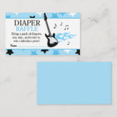 ブルーロックスター赤ちゃんシャワーおむつラッフル エンクロージャーカード (正面/裏面)