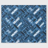 ブルーロックポップ・アートのR&Bミュージック文字ラッピング紙 ラッピングペーパー (フラット)