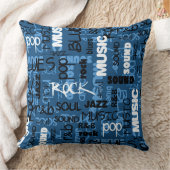 ブルーロックポップ・アートのR&Bミュージック文字 クッション (ブランケット)
