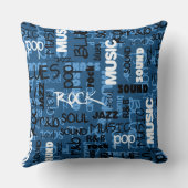 ブルーロックポップ・アートのR&Bミュージック文字 クッション (裏面)