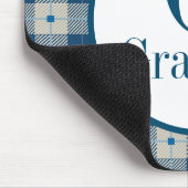 ブルーロッジプレイドモノグラムパーソナライズされた マウスパッド (コーナー)